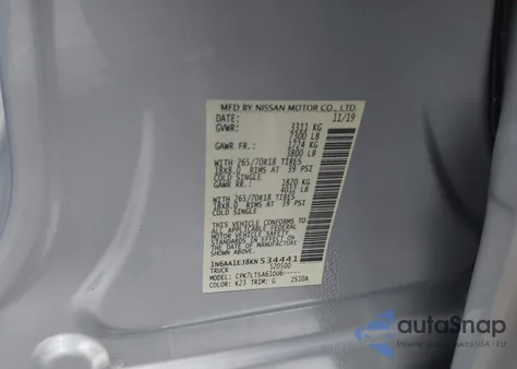 2019 Nissan Titan Sv из США, поврежденный, VIN 1N6AA1EJ8KN534441